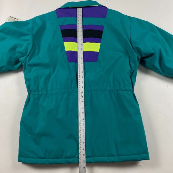 NWT 80s Vintage Rice Sportswear Action II Ski Jacket Mens 38 Color Block Green - Picture 13 of 16